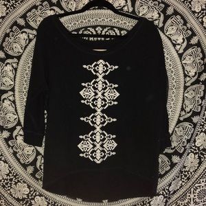 Cute tribal print cropped sweatshirt